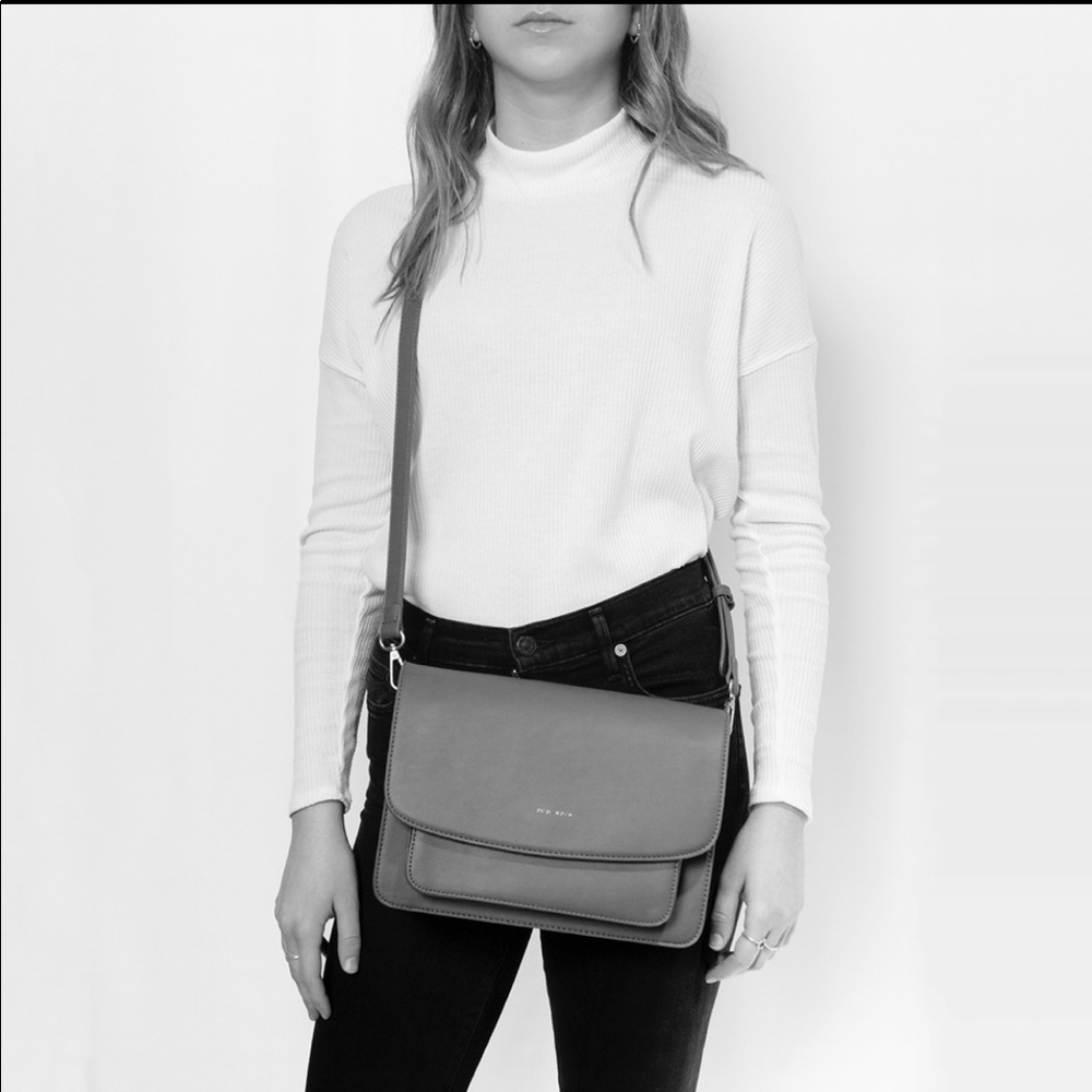 Cognac Vegan Leather Crossbody - Picture 5 of 8